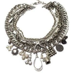 Silver and Rhinestone Statement Necklace Repurpose Glam